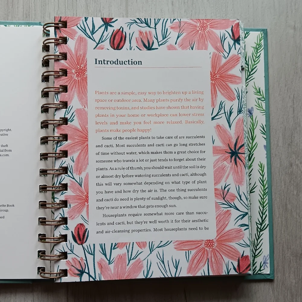 New I Love My Plants Gardening Journal Spiral Bound Sections Graphs Notes Info
